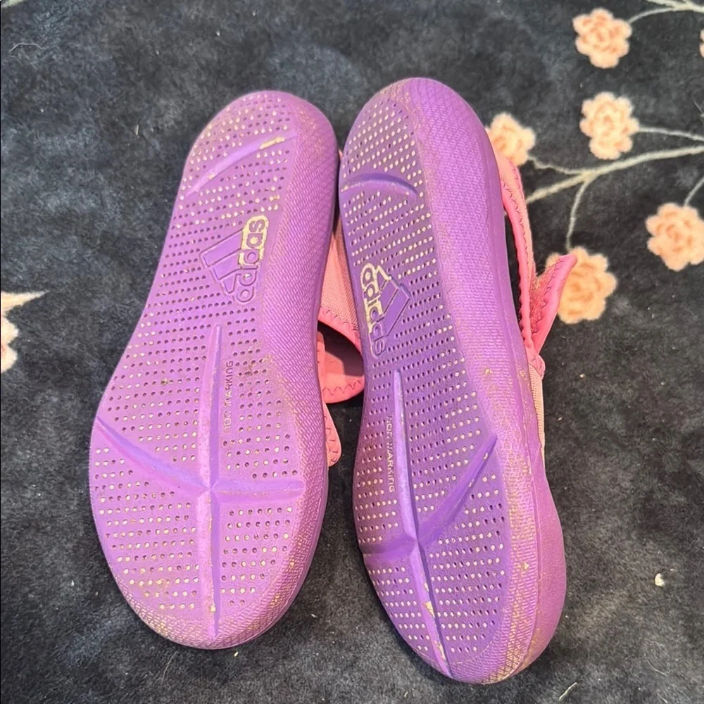 Adidas Pink and Purple Water Shoes with Velcro Closure